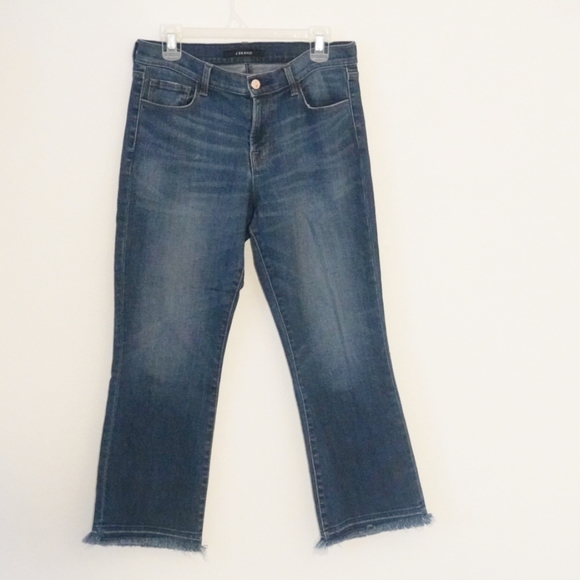 JBRAND Selena Boot Cut Release/Fray Hem Denim Jean - Picture 5 of 9
